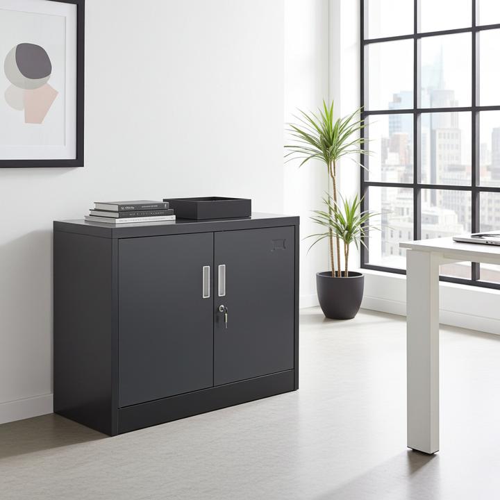 Produktbild Jet-Line Aktenschrank SARATOW dunkelgrau (90 x 40 x 68 cm)