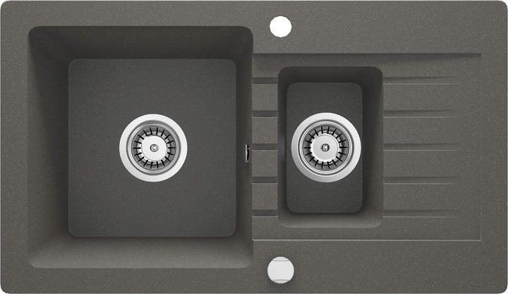 Actual product image No Name 1 5-bowl granite sink with drainer (Fitted sink with draining board, 64 cm, 50 cm)