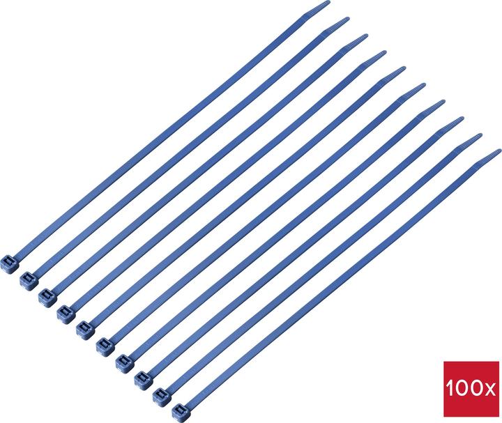 Produktbild Tru Components TC-12533356 Kabelbinder 280 mm 4.8 mm Blue Metall detektierbar 1 (280 mm, 100 Stk.)