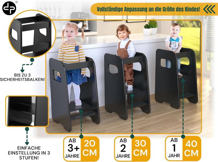 Actual product image DefiPad Learning Tower for Children Black