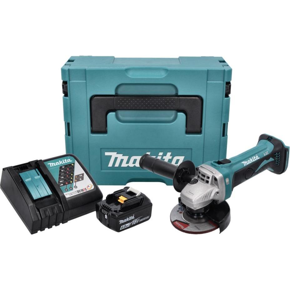 Thumbnail - Makita, Winkelschleifer, DGA 452 RG1J Akku Winkelschleifer 18 V 115 mm + 1x Akku 6,0 Ah + Ladegerät + Makpac (115 mm)