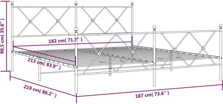 Image du produit vidaXL Bettgestell (183 x 213 cm)