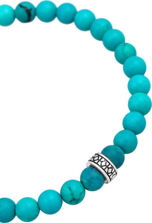 Produktbild Kuzzoi Armband Herren Perlenarmband Howlith Türkis 925er Silber (23 cm, Plastik, Howlith, 925er Sterling Silber)