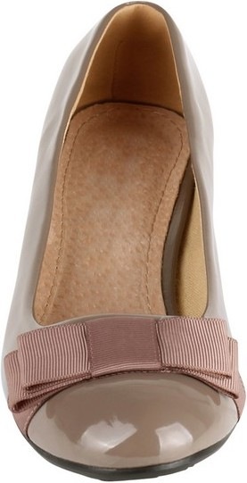 Actual product image Krisp Faux Leather Pumps With Bow And Low Heel (37)