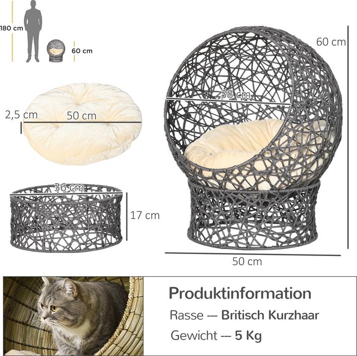Actual product image PawHut Cat basket with cushion (Cat)
