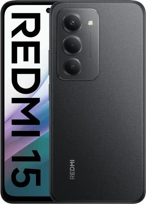 Actual product image Xiaomi Redmi 15 5G (128 GB, Midnight Black, 6.90", Hybrid Dual SIM, 5G)