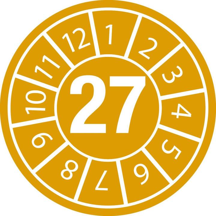 Actual product image Brady Inspection Date Labels