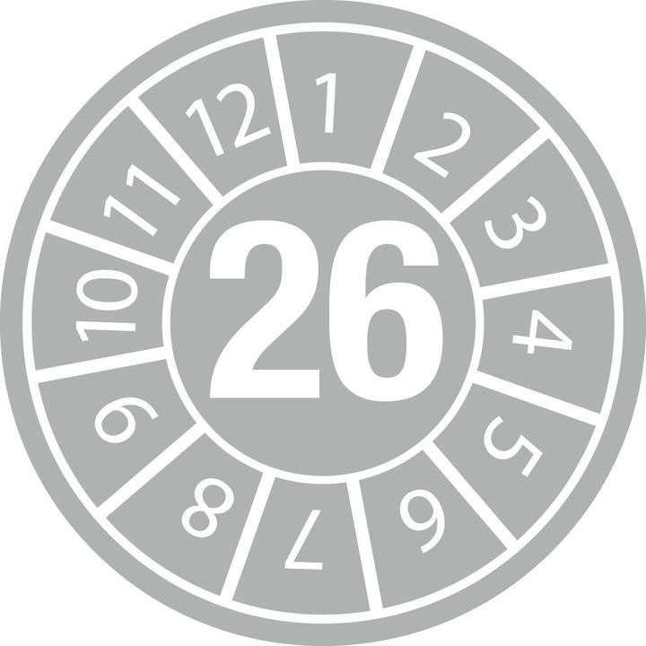 Actual product image Brady Inspection Date Labels