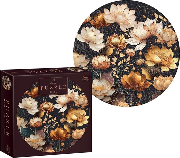 Produktbild Interdruk Puzzle 500 runde Blumen 1 (500 Teile)