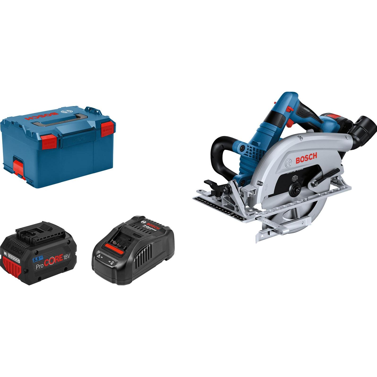 Bosch Professional, Handkreissäge, GKS 18V-70 L (2xPC5.5Ah. L)