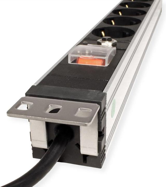 Produktbild Value 19" 1HE, Steckdosenl. 7fach, Überlastsch., 3m (7 x, CEE 7/3, 3 m)