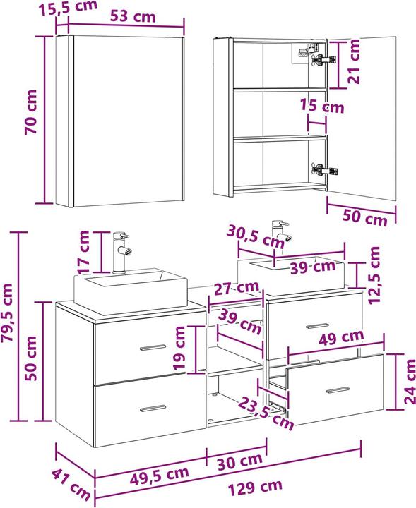 Produktbild vidaXL Badezimmermöbel-Set