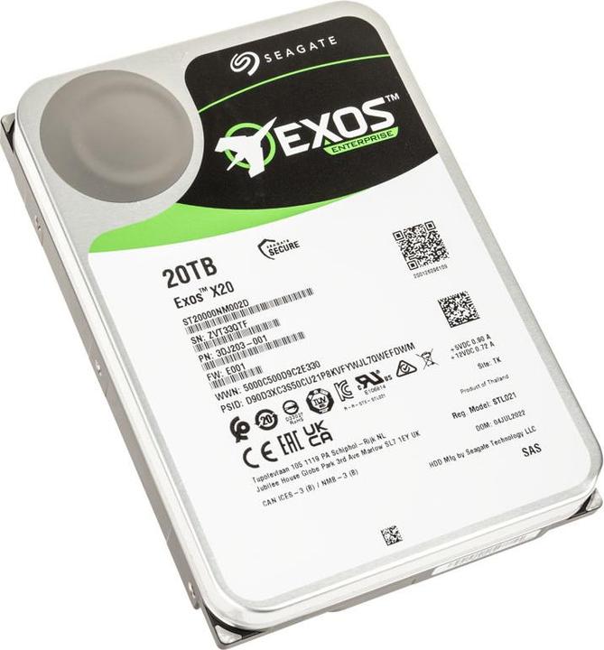 Produktbild Seagate Exos X20 SAS (20 TB, 3.5", CMR)