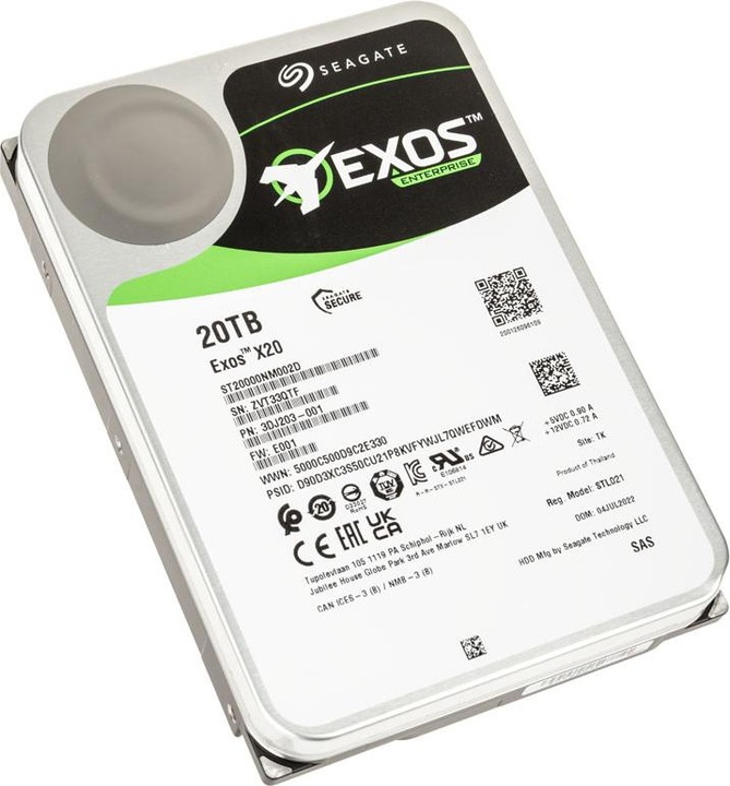 Productafbeelding Seagate Exos X20 SAS (20 TB, 3.5", CMR)