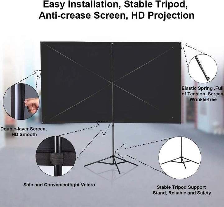 Actual product image Getco Tech Screen with stand, 100 inch, portable