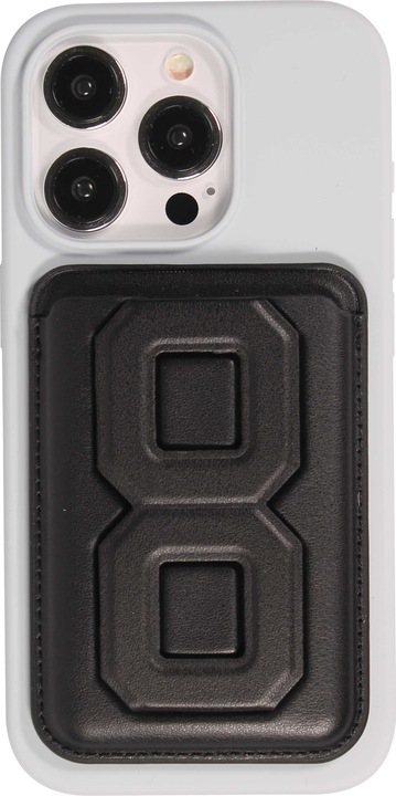 Actual product image PhoneLook Porte-cartes magnétique wallet MagSafe cuir végan avec aimant fort et support pliable intégré
