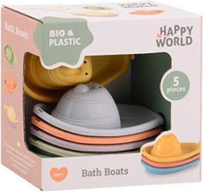 Johntoy Happy World biologische plastic badboten, 5 stuks