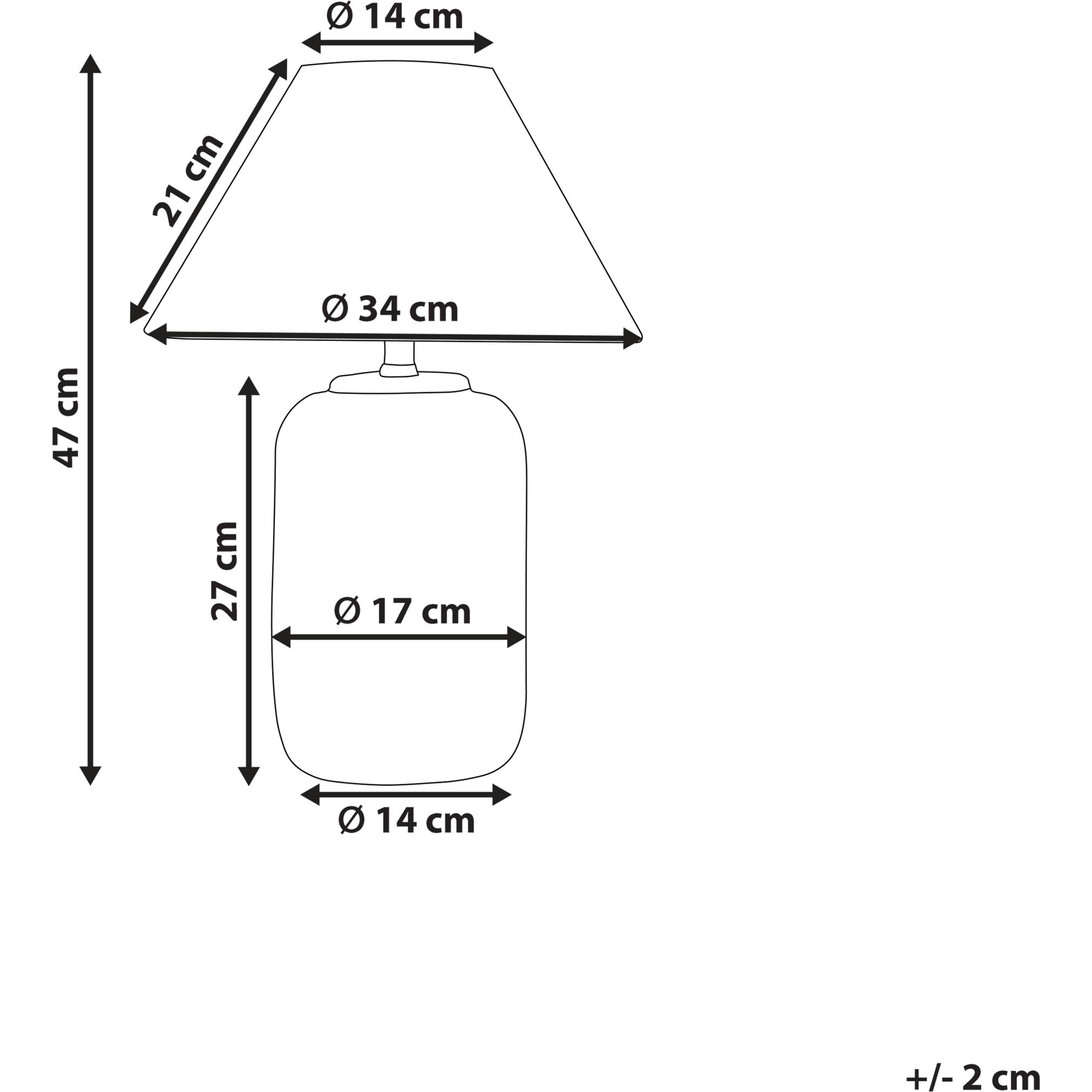 Thumbnail - Beliani, Tischlampe, Tischlampe Keramik Grau 47 cm MUSSEL