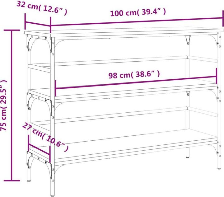 Produktbild vidaXL Konsolentisch (100 x 32 x 75 cm)