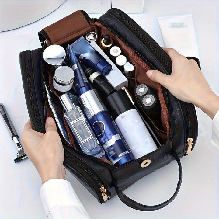 Produktbild Only-Bags.Store Kosmetiktasche aus Kunstleder mit grossem Fassungsvermögen - wasserabweisend, schmutzabweisend und