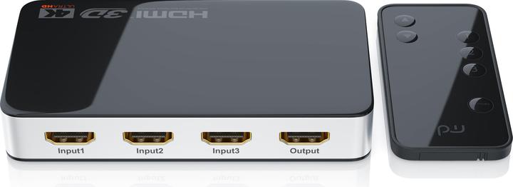 Actual product image Primewire HDMI Switch 4k Ultra HD, 3 Port, Distributor with Remote Control, 4K, 3D, CEC, ARC