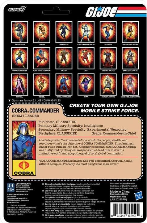 Actual product image Super7 GI Joe ReAction+ Actionfigur Wave 06 Cobra Commander (Movie, Black Cape) 10 cm