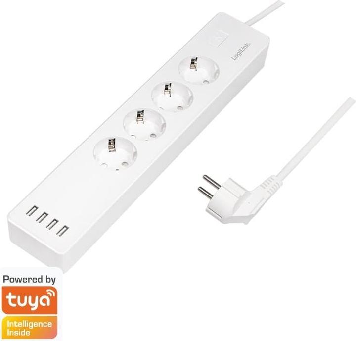 Produktbild LogiLink Smart Home Wi-Fi Outlet Strip 4Port + USB (4 x, CEE 7/3, 1.80 m)