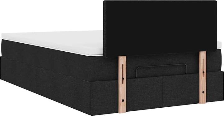 Produktbild vidaXL Ottoman-Bett mit Matratzen Schwarz 200x200 cm Stoff (200 x 200 cm)