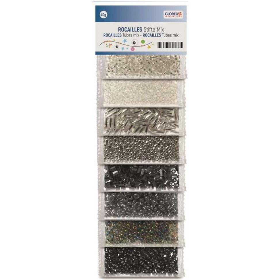 Glorex Rocailles/Stifte Mix, 8Fb. 40g