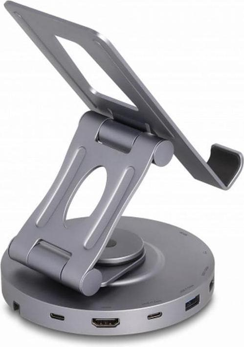 Produktbild Delock Tablet und Notebook Dockingstation 4K mit integrierter Halterung - HDMI / USB / Hub / SD / Mi (USB-C, 4 Ports)