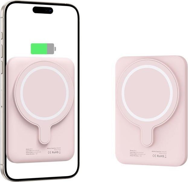 Immagine prodotto Tech-Protect LifeMag PB10 Powerbank con porta USB-C MagSafe 5000mAh 15W - rosa + cavo USB-C (5000 mAh, 15 W)