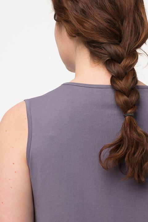 Produktbild Ulla Popken Longtop, Naturfärbung, A-Linie, V-Ausschnitt, ärmellos (50, 52)