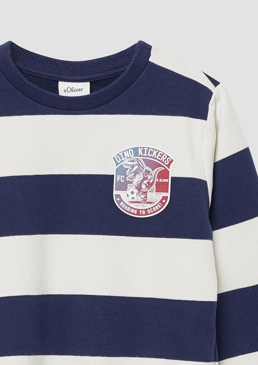 Produktbild s.Oliver Sweatshirt Gestreiftes Sweatshirt mit Rippbündchen (116, 122)