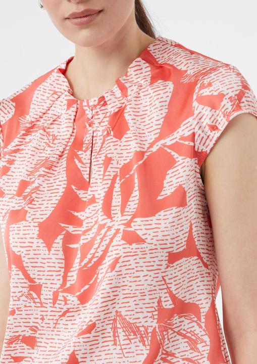 Image du produit Comma Bluse Gemusterte Satin-Bluse mit Raffung (42)