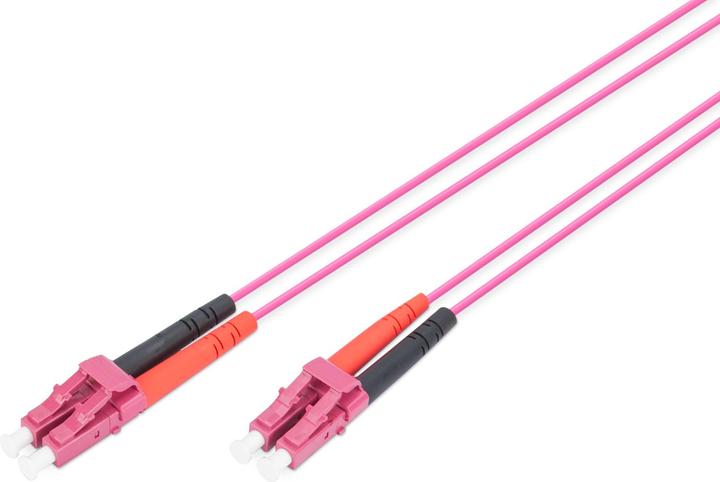 Digitus LWL Patchkabel LC zu LC Multimode 50/125 µm Duplex Länge 1m Klasse OM4 LSOH RAL 4003 (1 m)