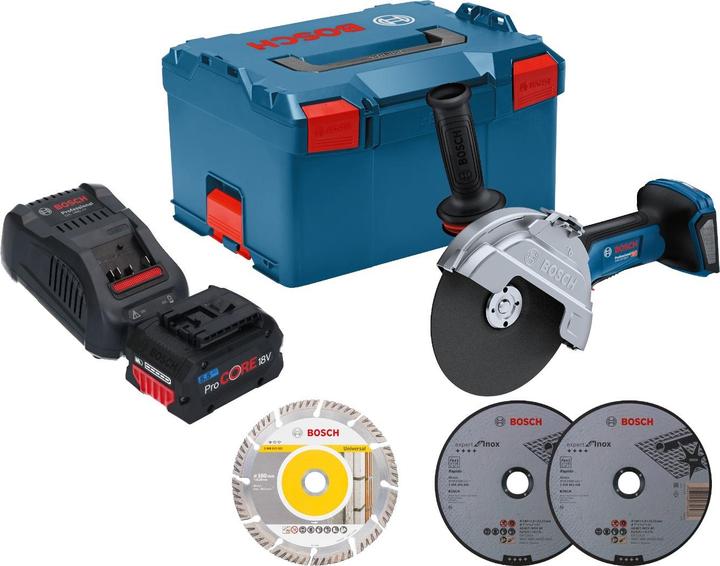 Actual product image Bosch Professional Bosch GWS 18V-180 P Professional Akku Winkelschleifer 18 V 180 mm Brushless + 1x ProCORE Akku 5,5 (180 mm)