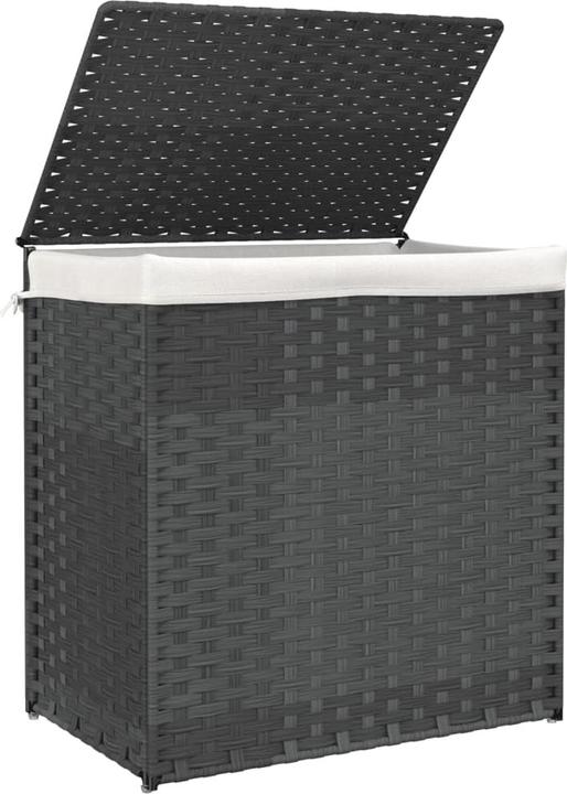 Immagine prodotto vidaXL Cesto portabiancheria a 2 scomparti Grigio 53x35x57 cm Poly