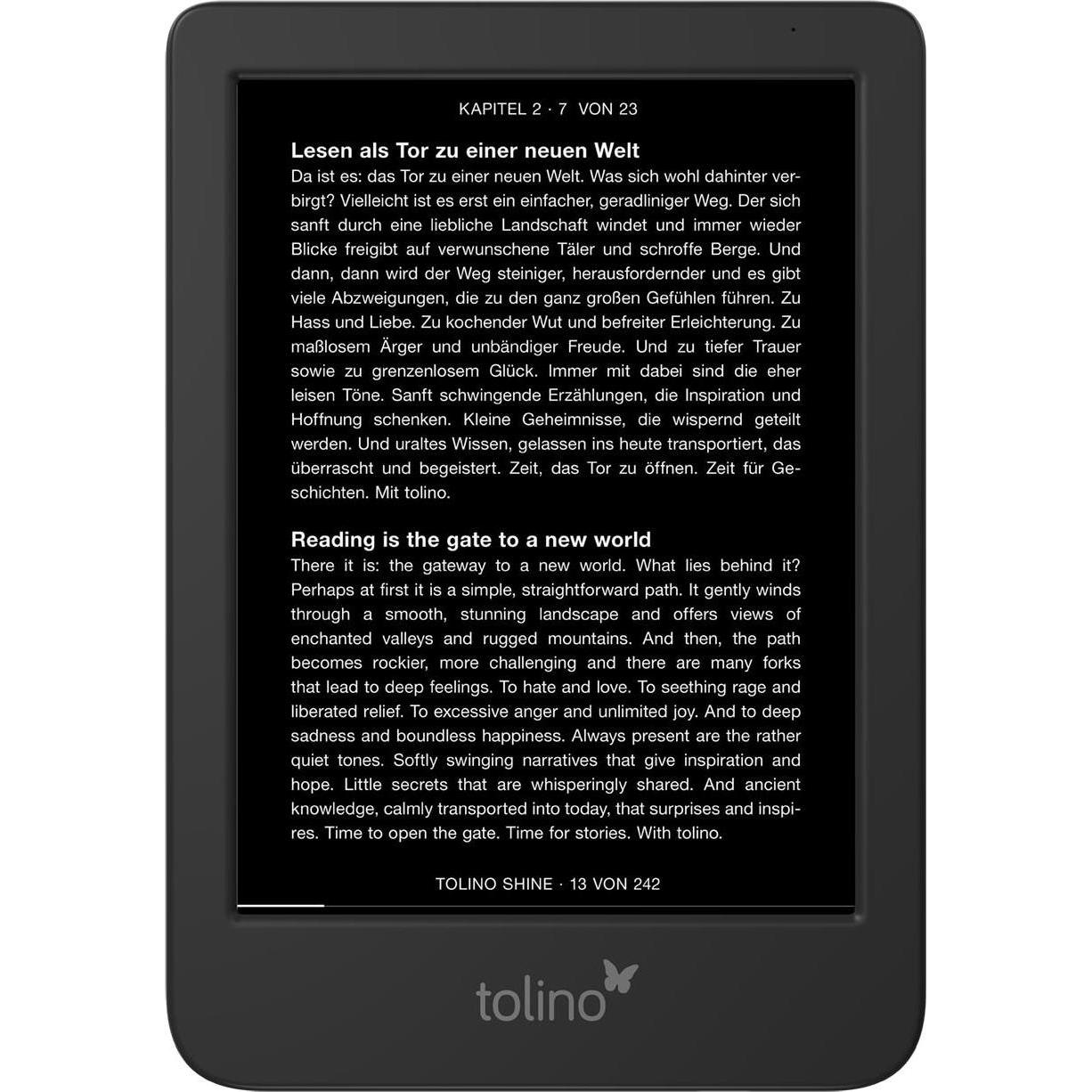 tolino Shine (6", 16 GB, Schwarz), eReader, Schwarz
