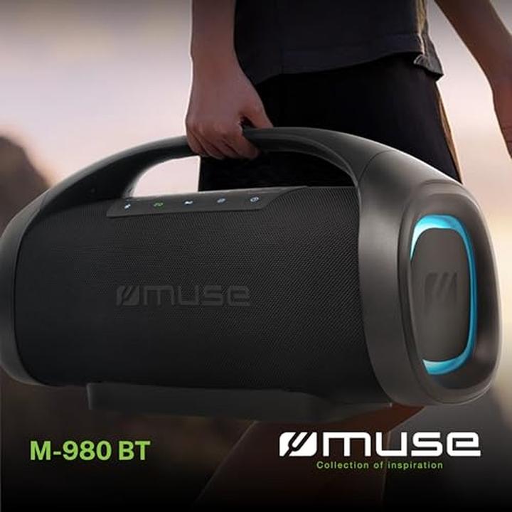 Actual product image Muse Portable Bluetooth Speaker Splash Proof, Black (10 h, Rechargeable battery operated)