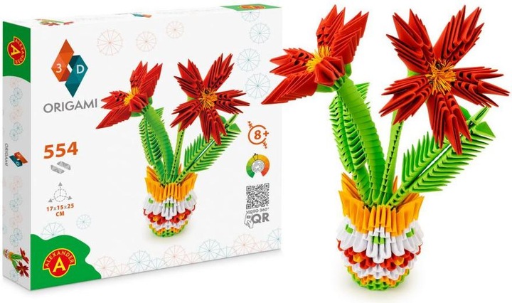 Actual product image Selecta Spielzeug ORIGAMI 3D - flower pot, 554 pcs.