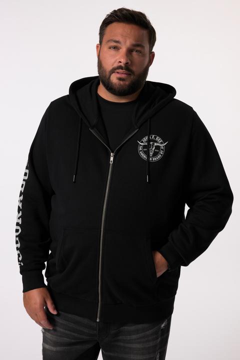 Image du produit John F. Gee Sweat-shirt à capuche, poche kangourou, imprimé sur les manches - jusqu'au 8 XL (XL)