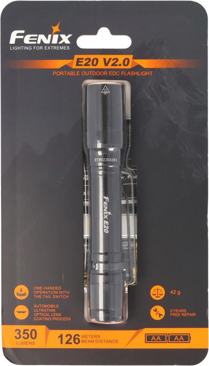 Actual product image Fenix LED Flashlight E20 V2.0 (12.70 cm, 350 lm)