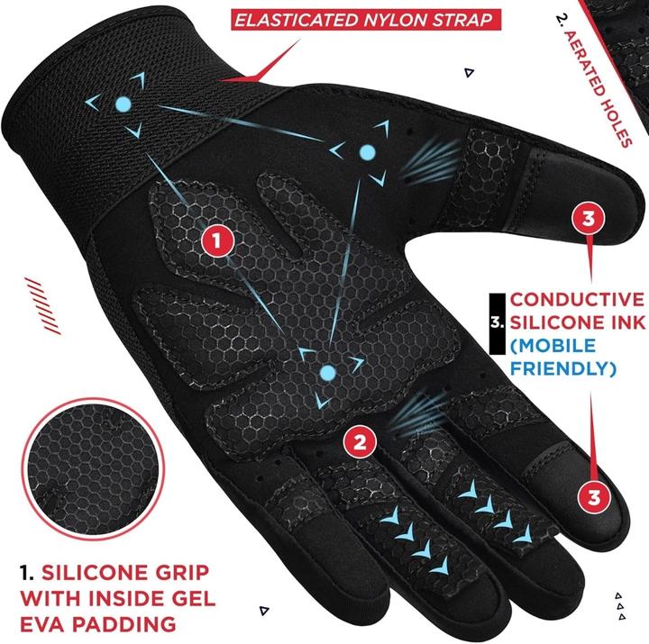 Image du produit Rdx Gants de musculation W1 – Gants entiers (S)