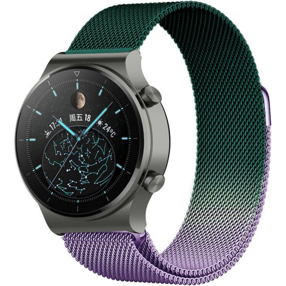 Strap-it Armband (22 mm, Watch GT 2 Pro), Uhrenarmband, Grün, Violett