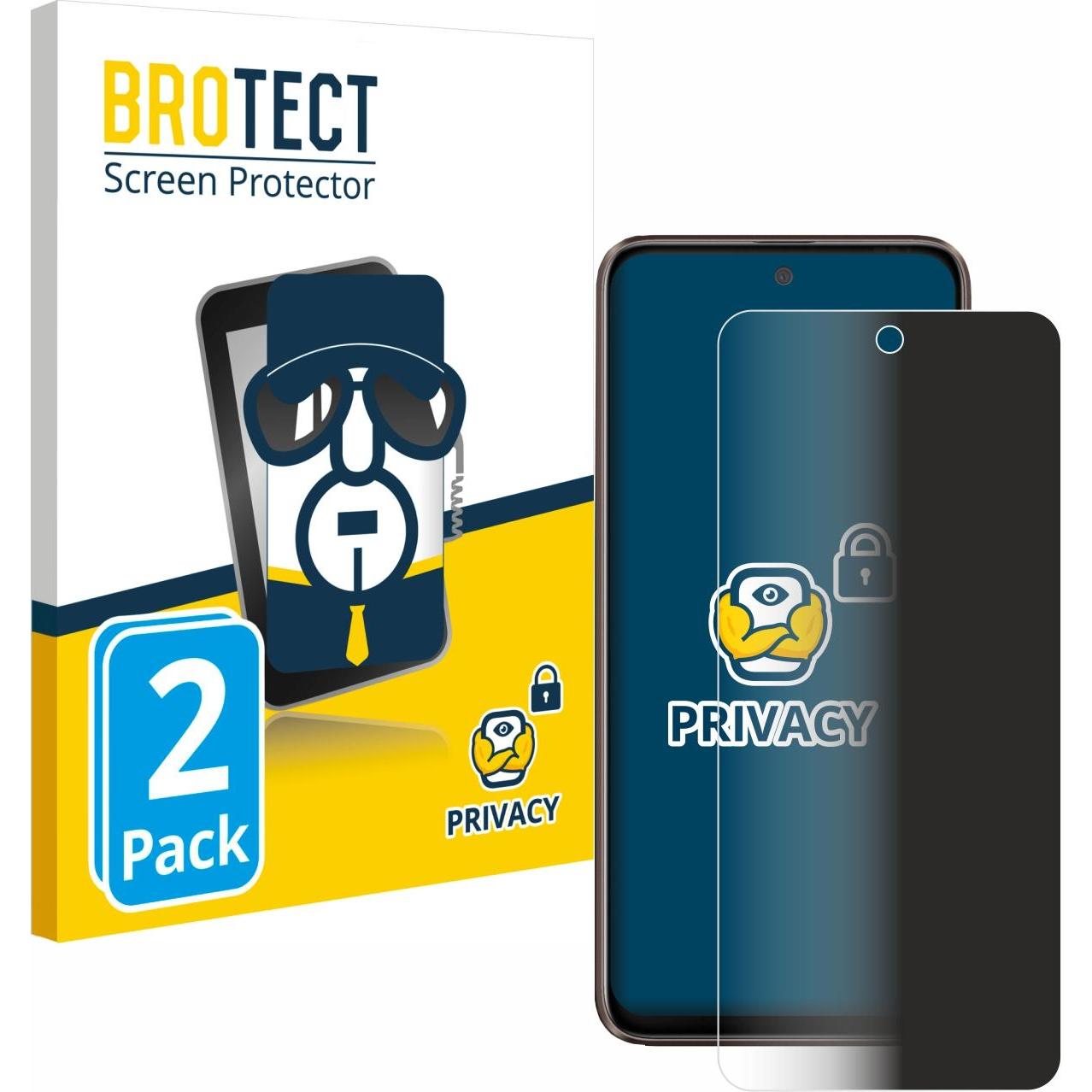 BROTECT Sichtschutzfolie Anti-Spy Privacy Folie Blaulicht-Schutz (2 Stück, HTC U23 Pro), Smartphone Schutzfolie, Blau