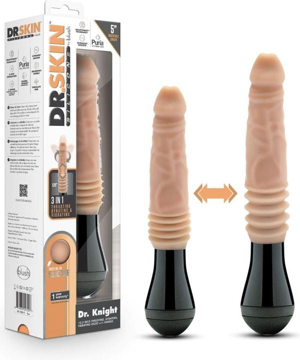 Actual product image Blush Dr. Skin Silikon Dr. Knight Stossender und vibrierender Dildo Beige