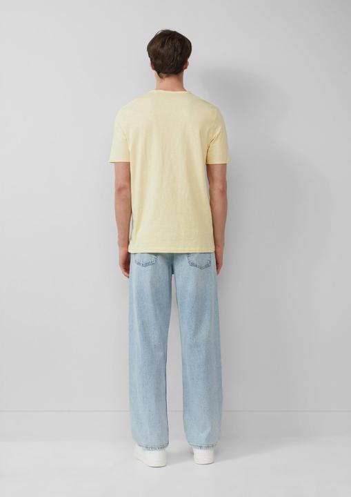 Produktbild S.Oliver T-Shirt Flammgarn-T-Shirt mit Brusttasche und offenen Kanten (XXL)
