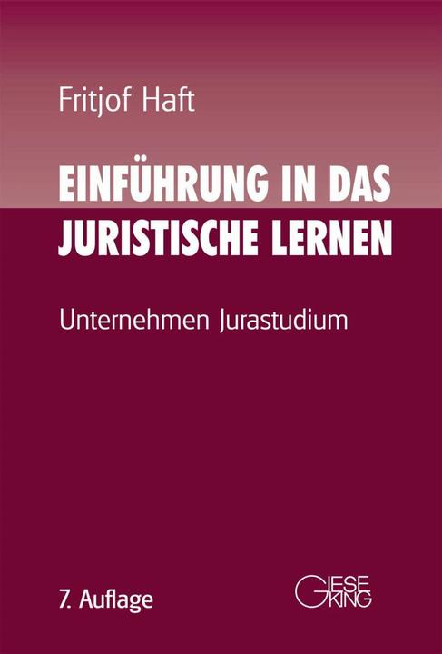 Produktbild Einführung in das juristische Lernen (Deutsch, Fritjof Haft, 2015)