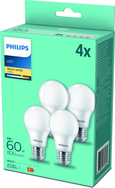 Immagine prodotto Philips Lampada (E27, 8 W, 806 lm, 4 x, F)