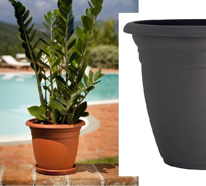 Image du produit Domoletti Plastic pot, TE000060-120, Ø 60 cm, anthracite (60 x 49 cm)